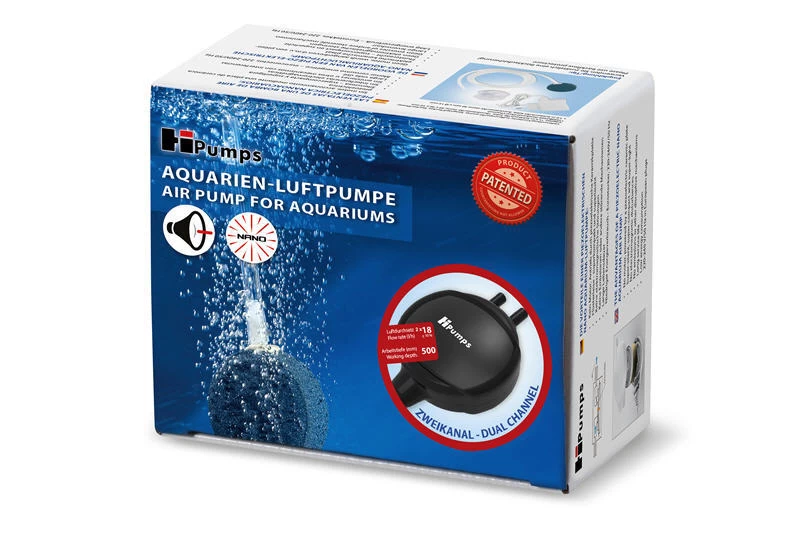 HPumps Nano Piezo Luftpumpe Zweikanal 2x18l/h, Doppel-Durchlüfterpumpe 6 HPumps Nano Piezo Luftpumpe Zweikanal 2x18l/h, Doppel-Durchlüfterpumpe – Bild 4