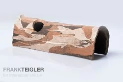 Aquariumkeramik Axolotl Tunnel Mit Fenster 23-25 Cm Camouflage